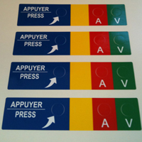 Autocollant industriel d�coup� mi-chair
