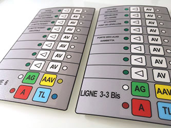 Étiquette lexan réalisée par AGS sérigraphe spécialiste de la face avant